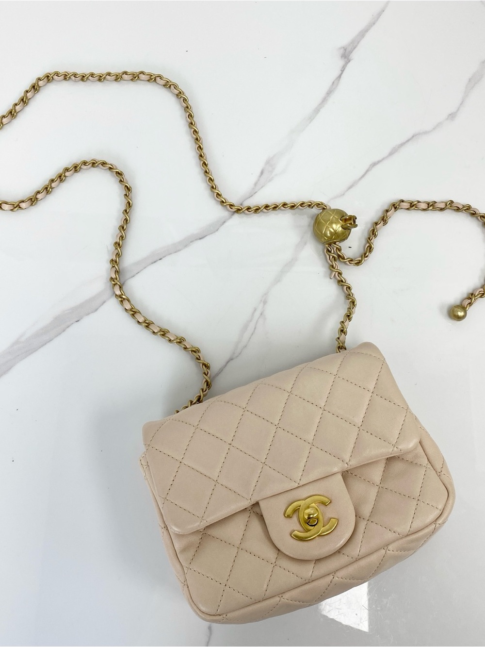 Chanel Mini Classic Flap with Pearl Crush